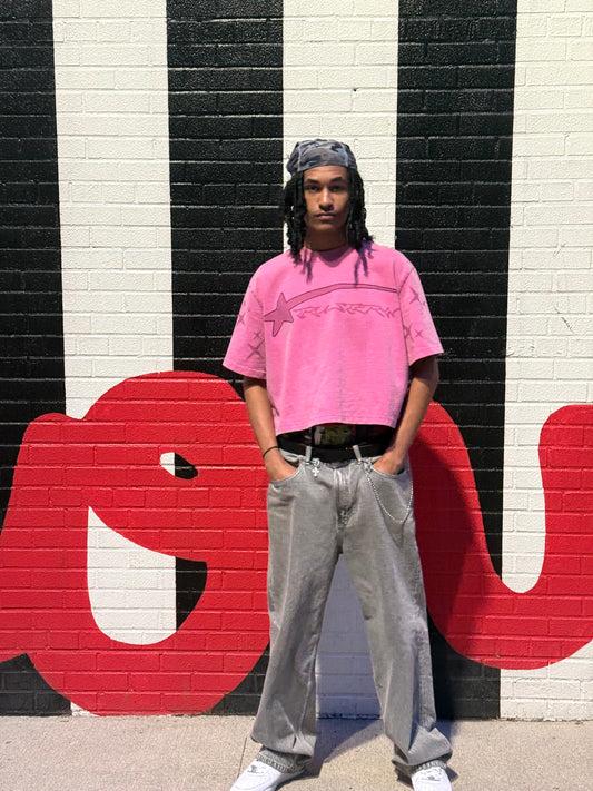 Pink Star Cropped Tee